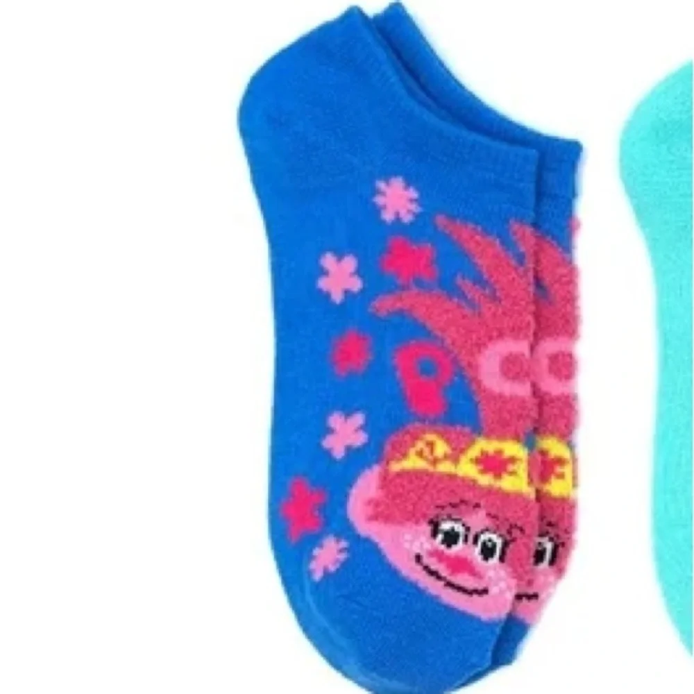Trolls Blue and Black Ankle Socks Set Fun Cartoon Designs